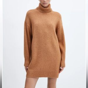 MANGO BROWN SWEATER DRESS